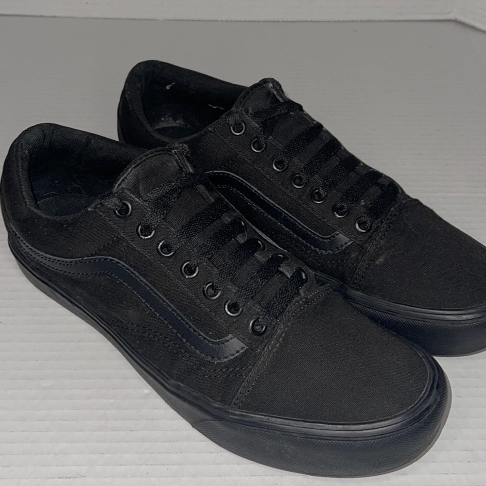 Vans Old Skool Mono Black Skate Shoes Size 9.5 Men/1… Gem